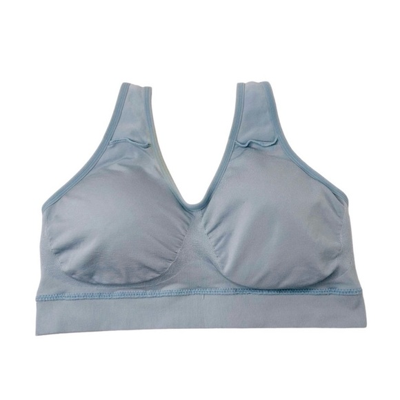 WACOAL Bralette Wireless Seamless cups Wide straps Slip over Light blue Size 38 - Picture 3 of 7
